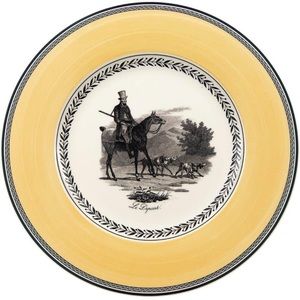 Villeroy & Boch Audun Chasse Dinner Plate, 10.5 in, White/Gray/Yellow